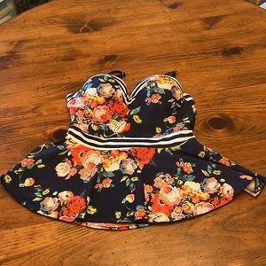 RAD Swimwear Bikini Top Navy Blue Size Medium